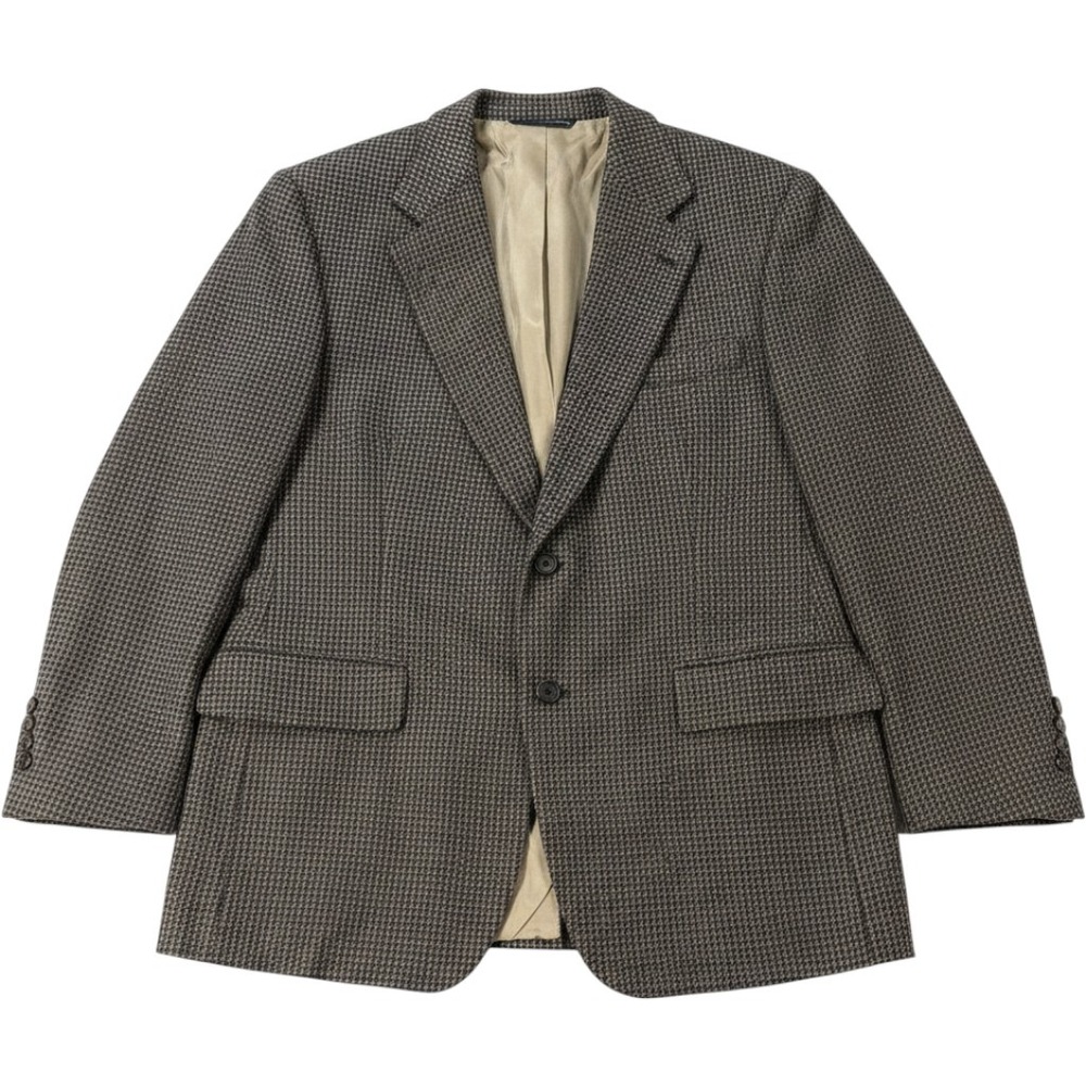 Vintage Brooks Brothers Mens 40S Wool Houndstooth 2-Button Blazer Made in USA